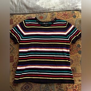 Multicolor striped knit t shirt
